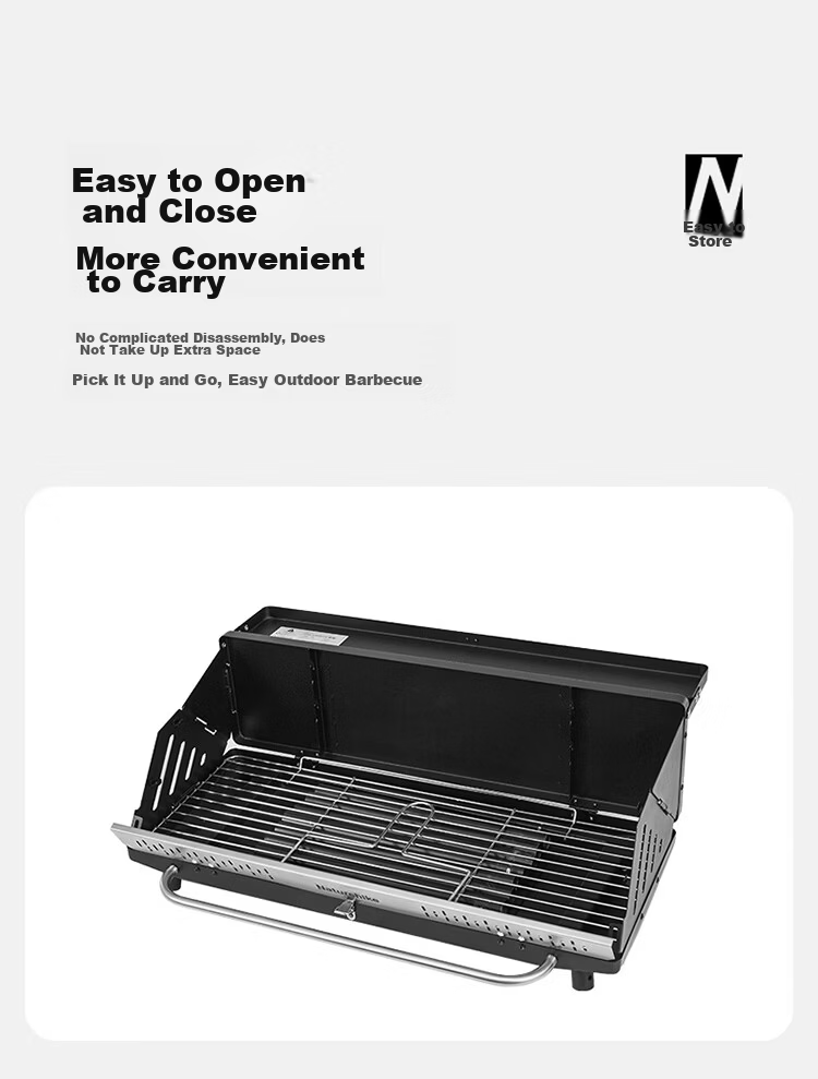Naturehike Portable Foldable Vertical Charcoal BBQ Grill Outdoor Camping Barbecue Rack for 5-10 People 4
