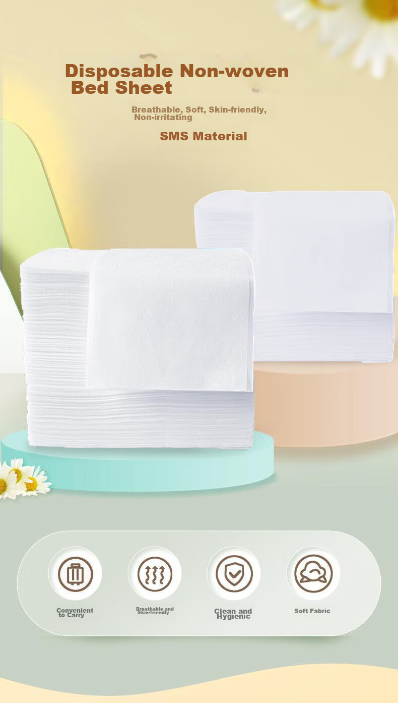 JAJALIN Disposable Bed Sheet for Beauty Salon, 80*180cm White Single Bed Mat for Massage And Foot Bath, Non-Woven Fabric with Holes, 100 Pieces 1