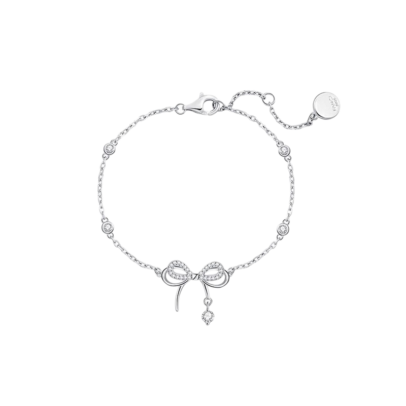 FanciFanci Butterfly Dream Silver Bracelet for Women Bowknot Silver Anniversary Birthday Confession Gift for Girlfriend