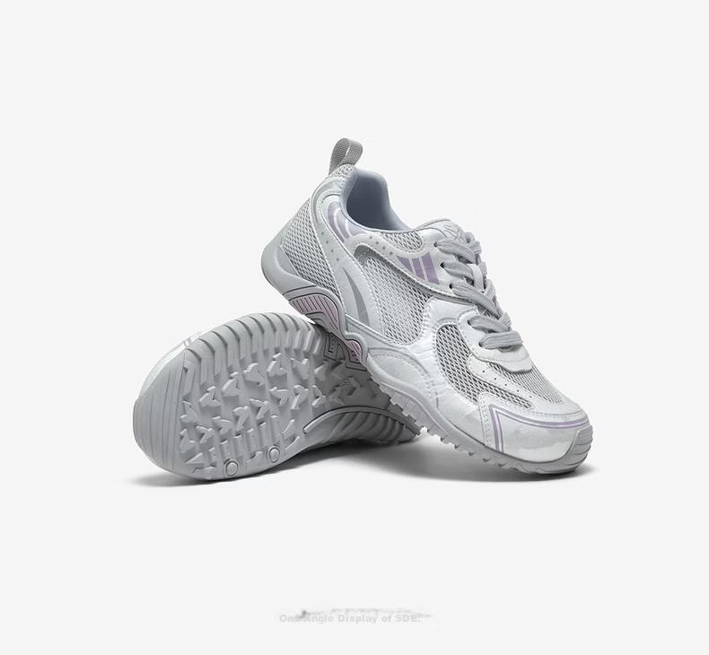 Basto 26 Summer Versatile Mesh Breathable Thick-Soled German Training Casual Sports Shoes for Women D5105BM6 Light Gray/Purple Size 36 9