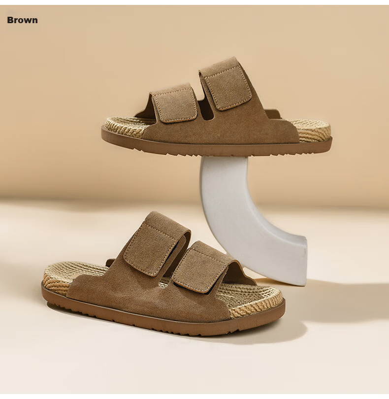 HLA Men’s Fashion Casual Slippers Thick Sole Durable Sandals FC049/FE071 Brown Size 41 14
