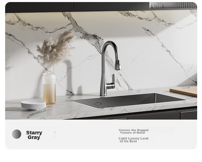 JOMOO Kitchen Faucet Dual Control Hot and Cold Pull-Out Brass Sink Faucet 33255 29
