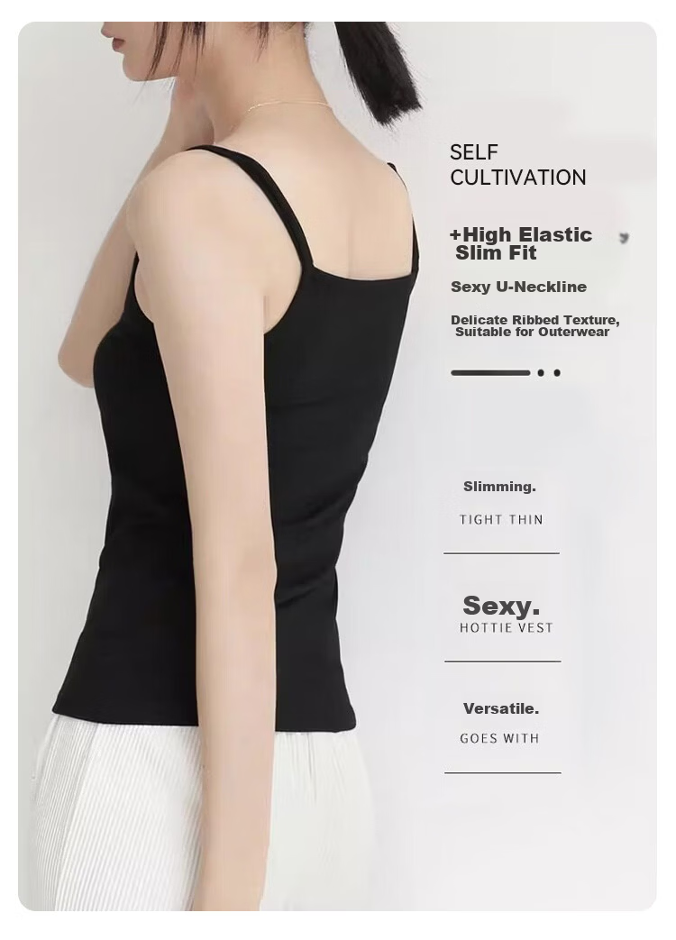 FitonTon Women's Modal 50S Breathable Skin-Friendly High Elastic Slim Fit Sleeveless Tank Top Summer Wearable White 2XL 3