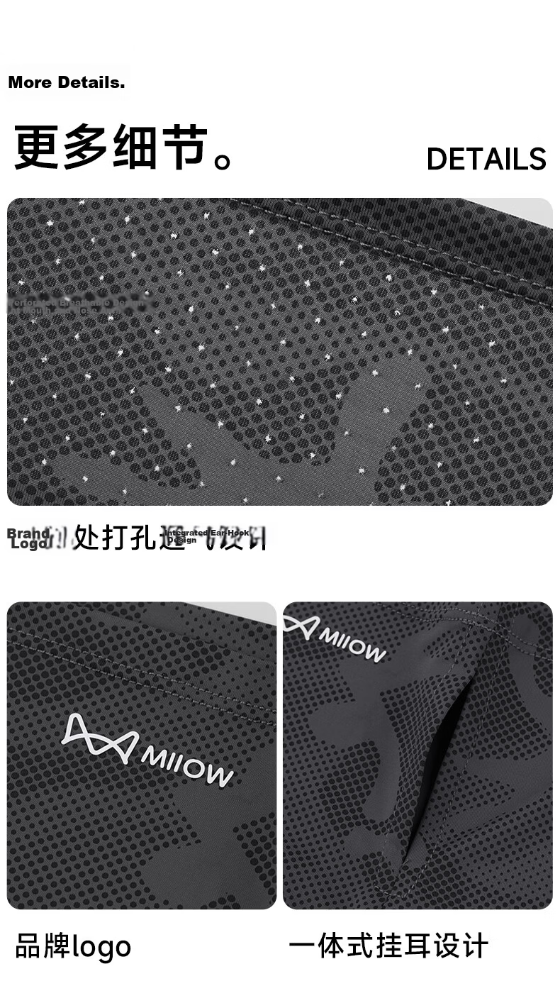Miiow Men's Summer Outdoor UV Protection Neck Guard Camouflage Ice Silk Face Mask Sunshade Thin Face Cover for Cycling 11