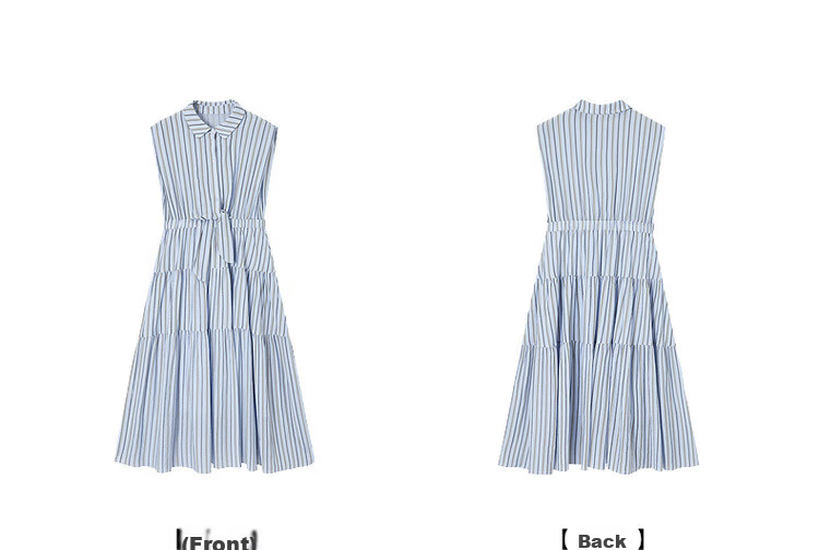 Demana "Dancing with the Wind" Summer Faux Two-Piece Sleeveless Waist-Cinching Slim A-Line Dress for Women, Mid-Length, Office Wear 26