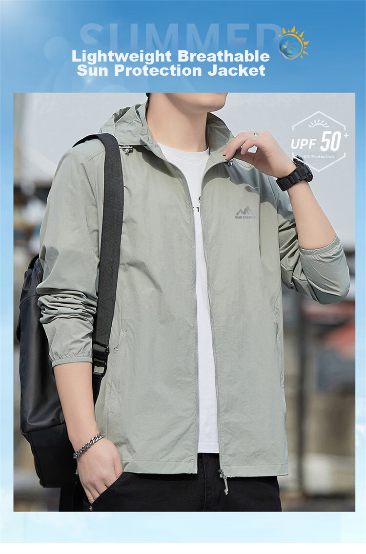 MARK FAIRWHALE Ice Silk Sun Protection Clothing for Men, Summer UV-Resistant UPF50+, Lightweight Outdoor Fishing Jacket for Me 3