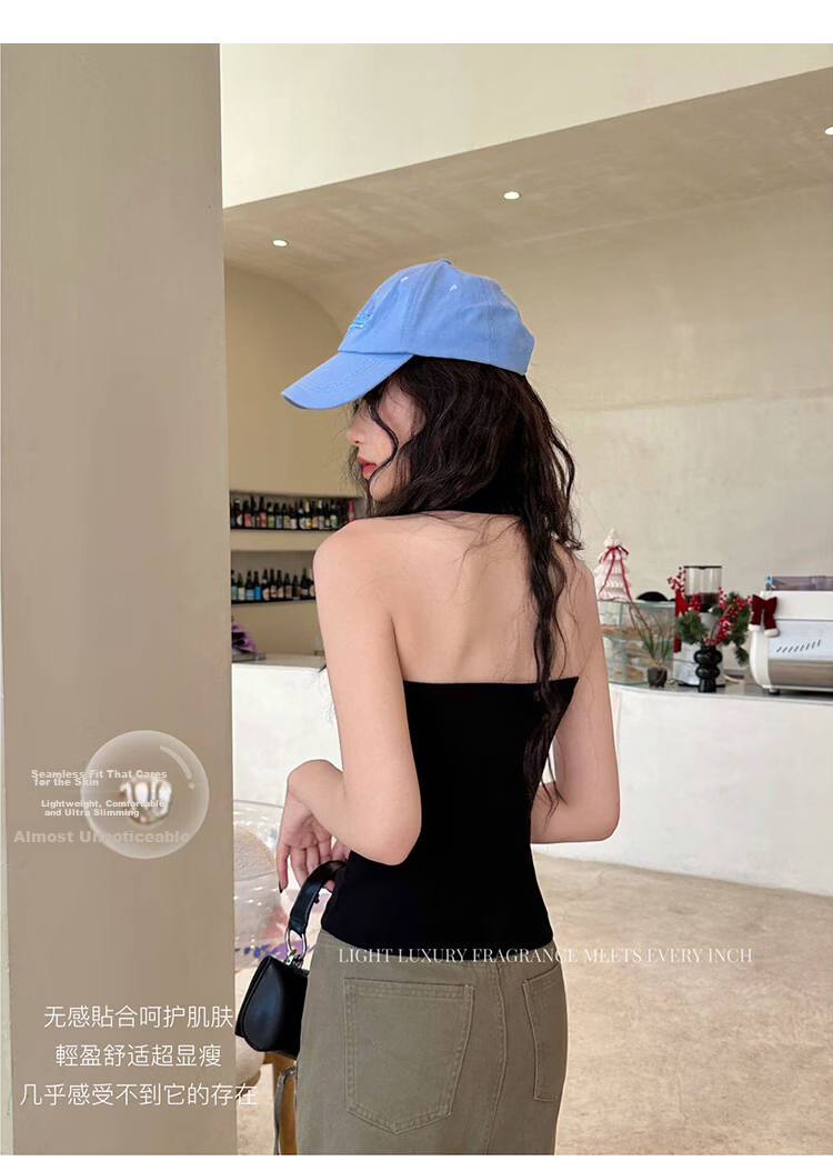 Free Style Halter Neck Tank Top for Women Summer New Padded Chest Sleeveless Sports Fitness U-Neck Back Shirt 7