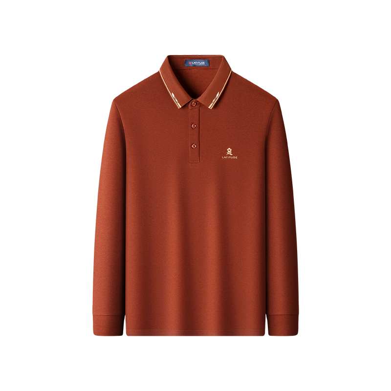 MONTAGUT Men's Business Long Sleeve Polo Shirt with Mulberry Silk and Double Pearl Cotton, Skin-friendly Casual Versatile T-shirt, Silver Gray Size 48