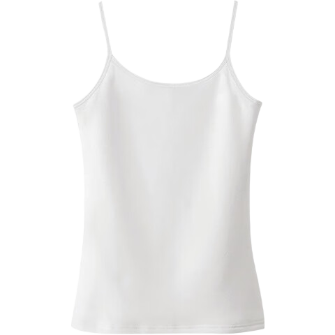 MiiOW Pure Cotton Camisole, Inner And Outer Wear Tank Top for Women, Sleeveless Vest, Beautiful Back Undershirt, White, Size M