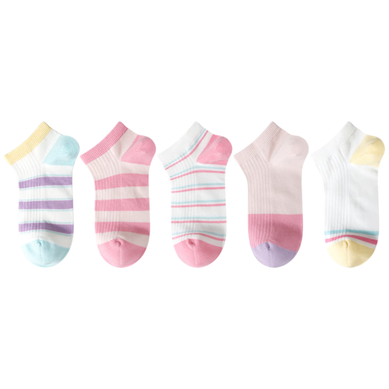 JD Original Children's Socks, Summer Thin Style, Boys And Girls Breathable Non-Slip Odor-Resistant Short Tube Boat Socks, for Teenagers Aged 12-18