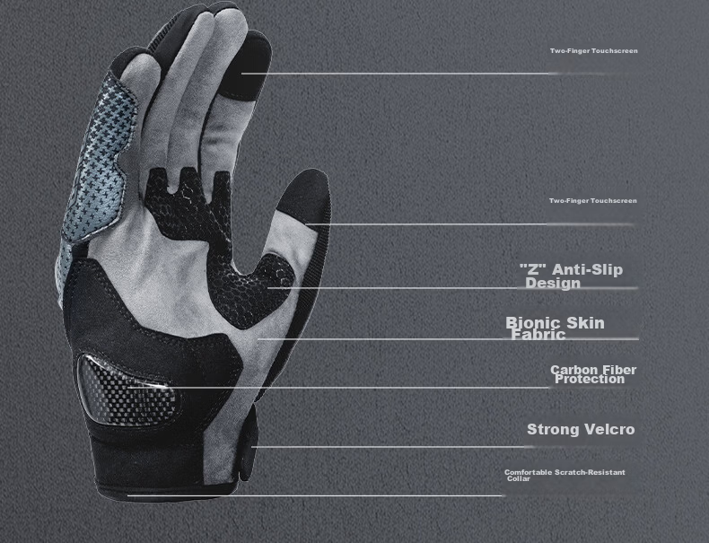 SCOYCO MC230 Motorcycle Gloves, Full-Finger Carbon Fiber Motorcycle Gloves, Anti-Fall, Wear-Resistant, Breathable, Suitable for Riding All Seasons, for Men And Wome 12