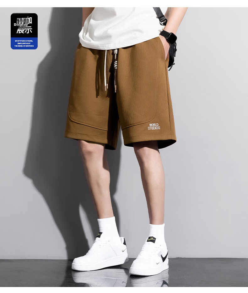 Jeanswest Men's Outdoor Sports Shorts Summer Casual Five-Point Loose Straight-Leg Plus Size Pants Father's Day Gift 12