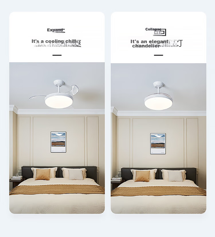 Paulmann P German Paulmann Invisible Fan Light Full Spectrum Eye Protection Ceiling Fan Light Living Room Dining Room Bedroom Silent Remote Control Light 34