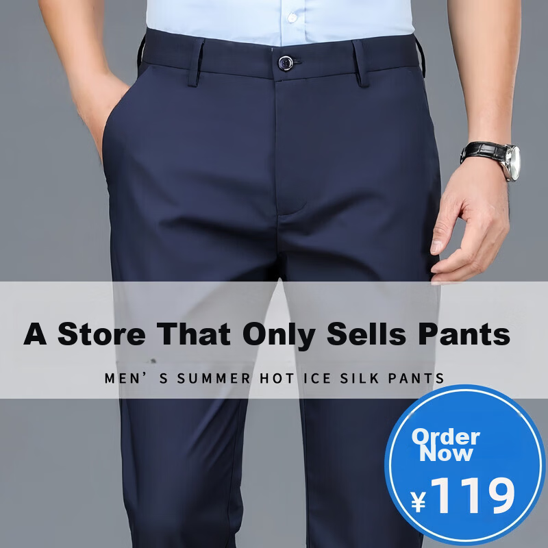 PLAYBOY Men's Business Straight Loose Fit Dress Pants 2026 Spring Summer Thin Casual Trousers Commuter Pants