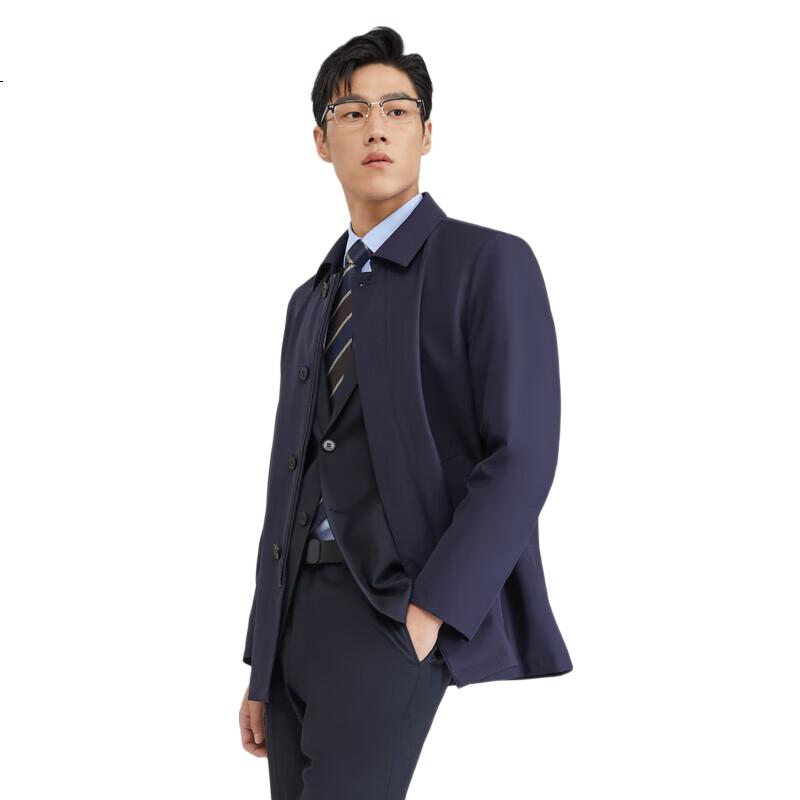 YOUNGOR [Detachable Goose Down Inner Lining] 2026 New Warm Business Style Coat, Navy Blue, XL (180/100A)