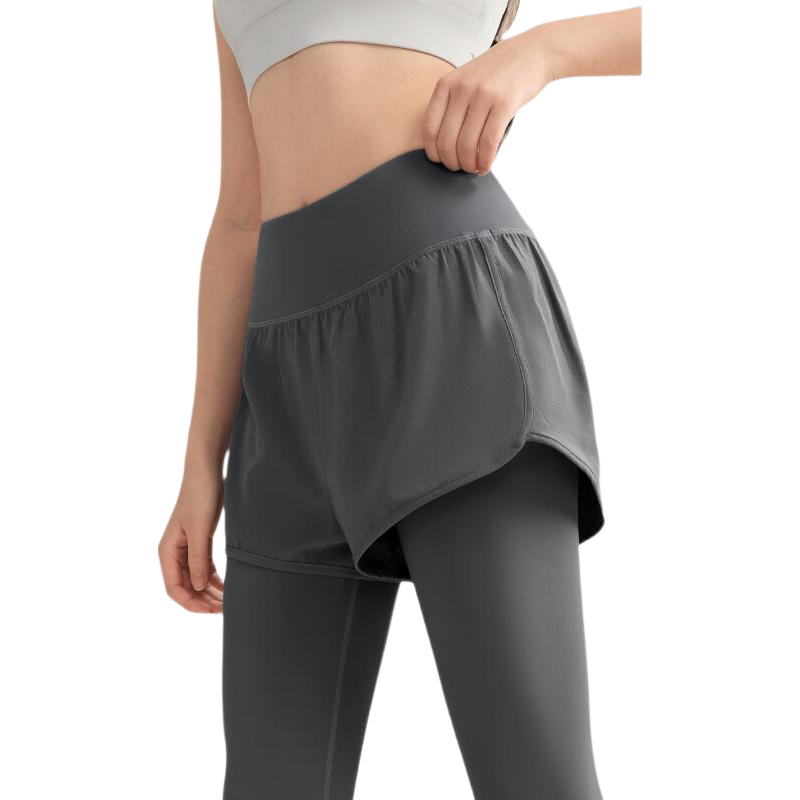361° Women's High-Strength Fake Two-Piece High-Waist Tummy Control Sweat-Resistant Training Running Fitness Yoga Pants