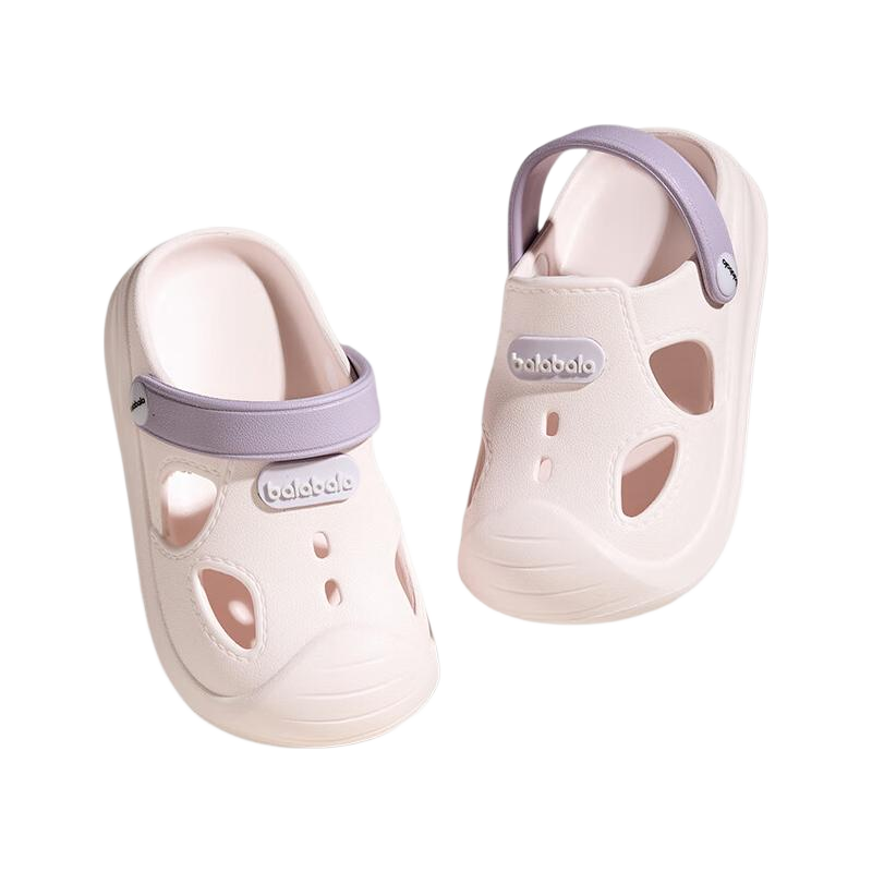 BALABALA Children's Perforated Shoes, Summer Beach Shoes, Baby Toddler Slippers, 3-6 Years Old Boys Indoor Bath Sandals, Girls Slippers