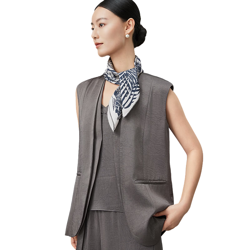 Shanghai Story 100% Mulberry Silk Jacquard Square Scarf Genuine Silk Gift for Mom and Girlfriend Birthday