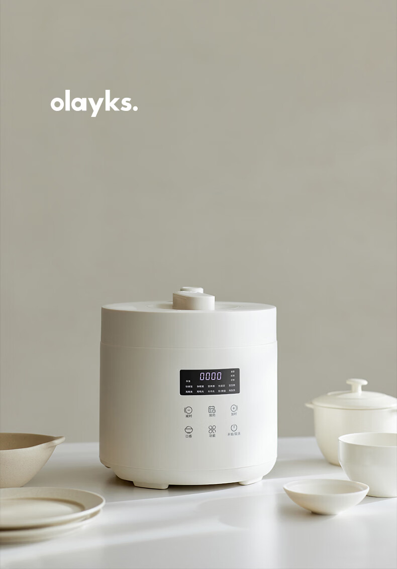 Olayks Instant Electric Pressure Cooker High-Pressure Rice Cooker Multifunctional Smart Mini Pressure Cooker 2.5L 1