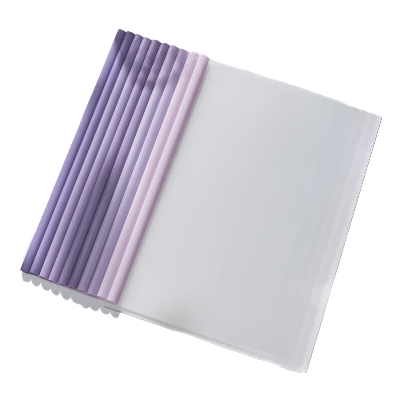 Sannianerban A4 File Folder Exam Paper Holder, Transparent Water Drop Pull Rod Simple Style Vertical Waterproof Gradient Purple Student Exam Office Supplies Paper Storage, 10-Pack Organizer, Purple