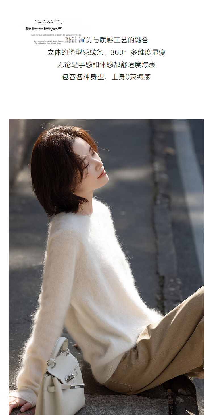 Demana [100% Cashmere] Winter Cloud Soft Warm Shoulder Raglan Loose Slim Cashmere Sweater for Women Premium Feel 6