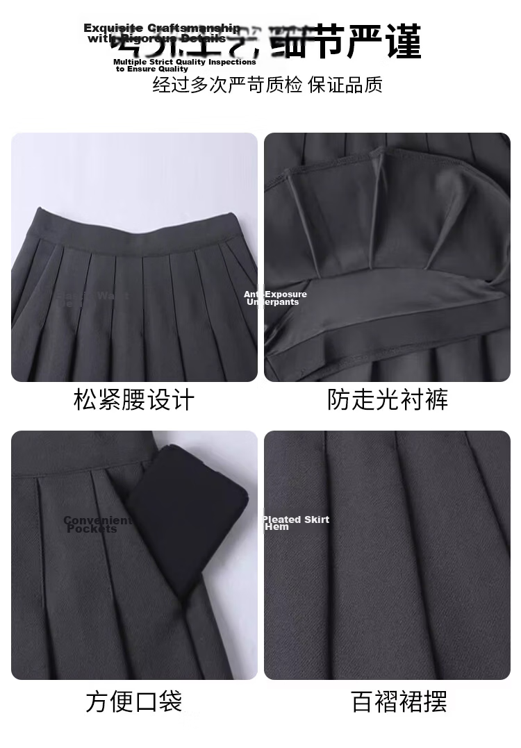 Free Style Pocket Pleated Skirt for Women Petite High Waist Anti-Exposure Blazer Mini Skirt 2026 New Summer Bodycon Skirt 9