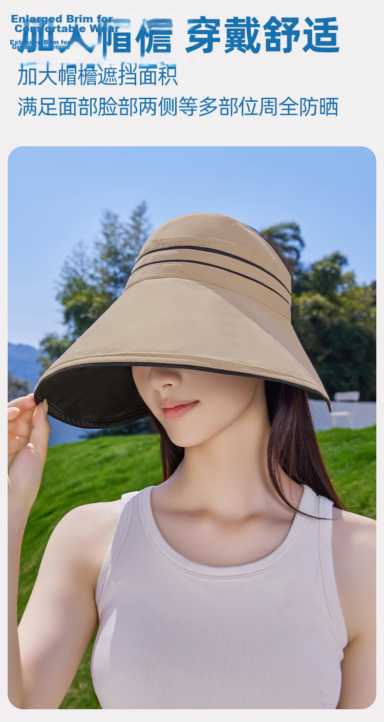 Romon Women's Sun Protection Hat UV Protection Wide Brim Face Covering Sun Hat Open Top Bucket Hat 2