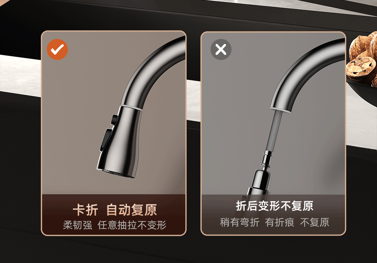 Del 28-Year Brand Kitchen Faucet Pull-Out Sink Mixer Hot and Cold Water 2-in-1 CPCL 11
