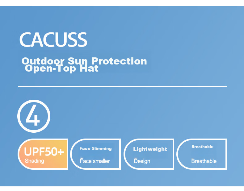 CACUSS Large Brim Open Top Hat Women Summer Outdoor Sun Hat Sports Hat Face Slimming Striped Sun Protection Hat Black 3