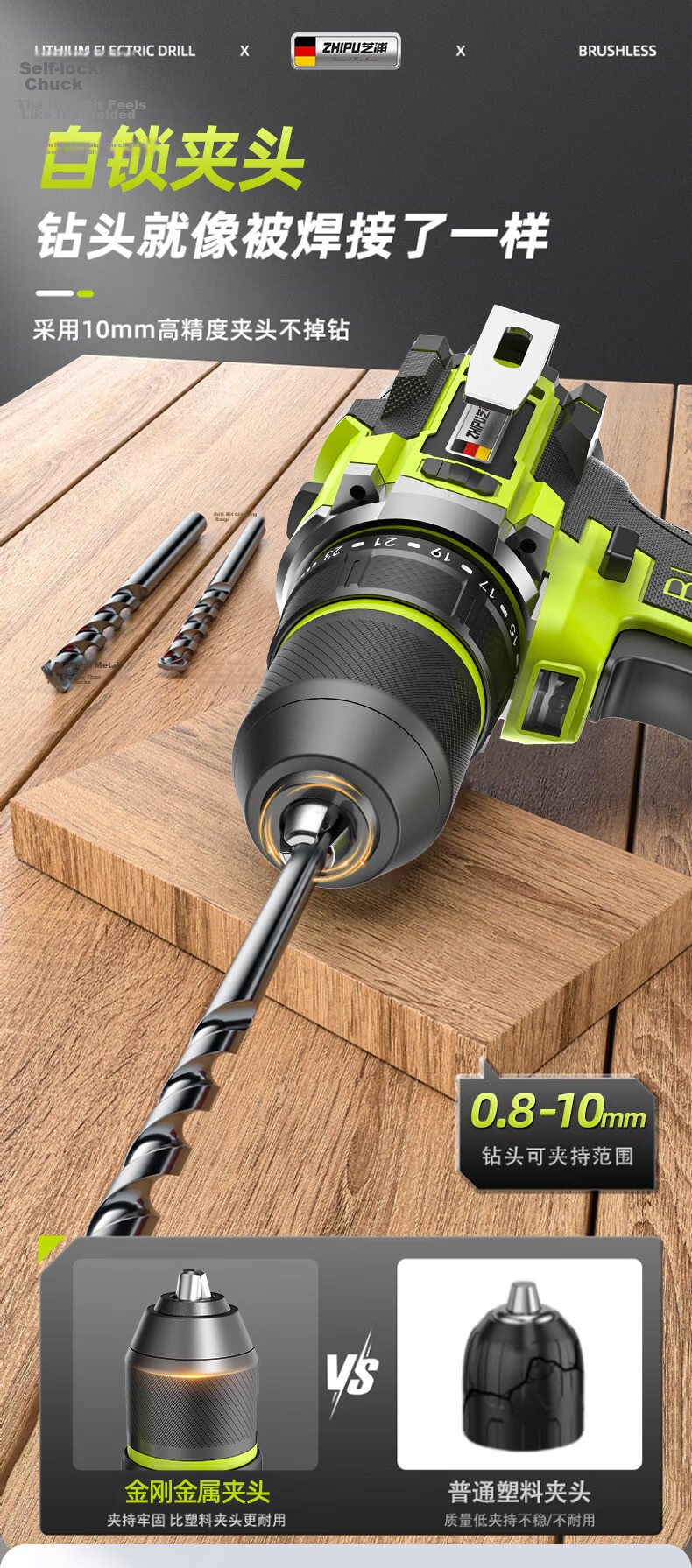 Zhipu Brushless Impact Cordless Drill Small Steel Cannon 16.8V Lithium Battery Multi-Function Electric Screwdriver for Home Repair 5