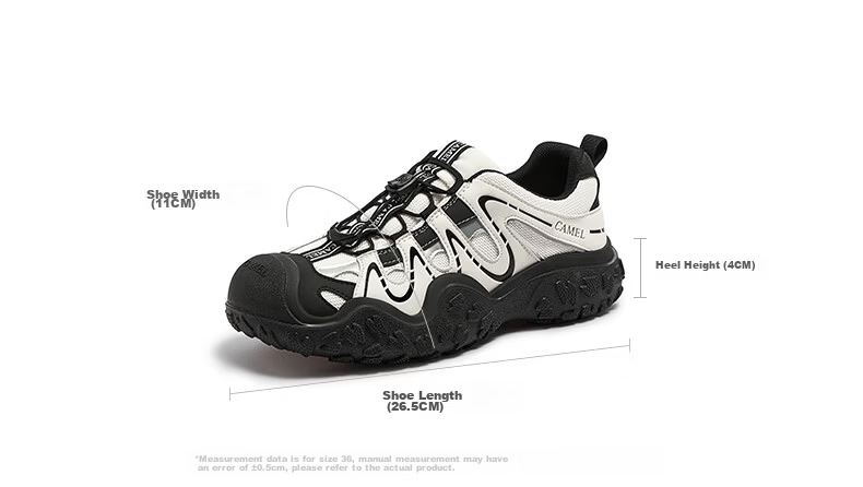 CAMEL Aurora Cute Ugly Women's Outdoor Hiking Casual Shoes L26S202229 Off-White/Black (Hollow Style) Size 35 39