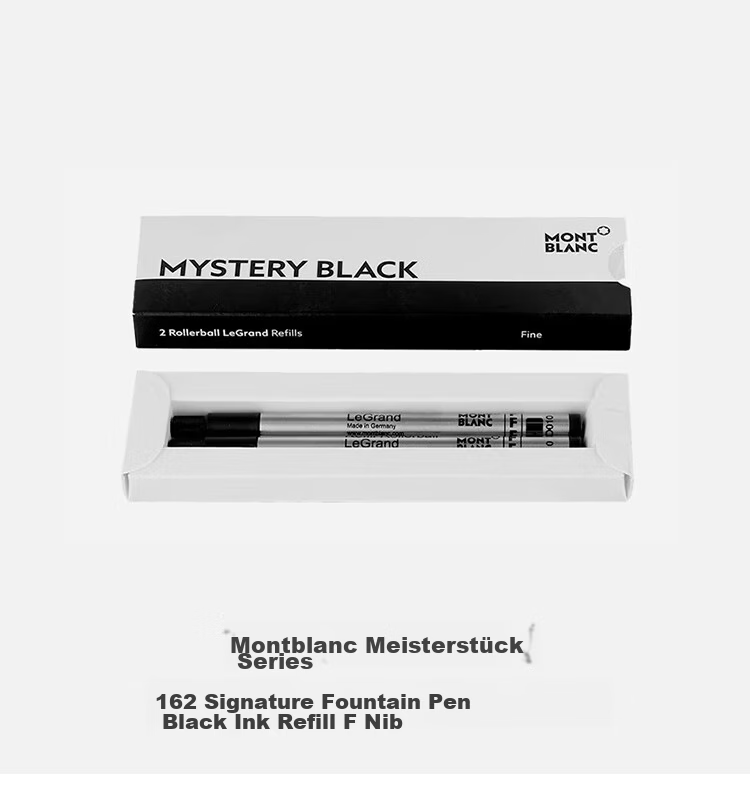 Montblanc Meisterstück 162 Fountain Pen Black Ink Cartridge F Nib 2-Pack 128224 Gift Set 1