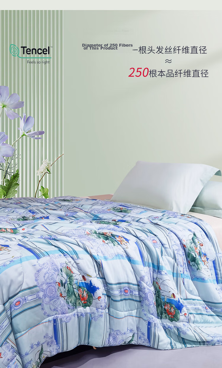 Fuanna Summer Cooling Quilt 60s Tencel Cooling Blanket Machine Washable Antibacterial Naked Sleep Air Conditioning Quilt Double Summer Quilt 203x229cm 6