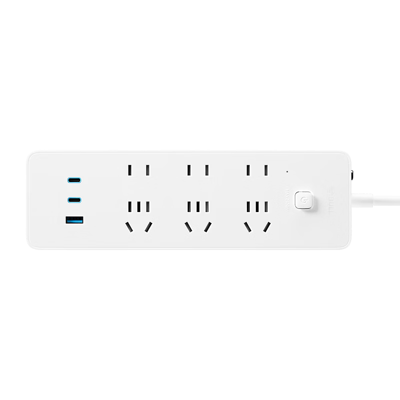 BULL New National Standard Overload Protection 67W PD Fast Charging GaN Laptop Socket/USB Power Strip/Power Bar, 3C Certified, 2C1A + 6 Holes, Total Length 1.8 Meters