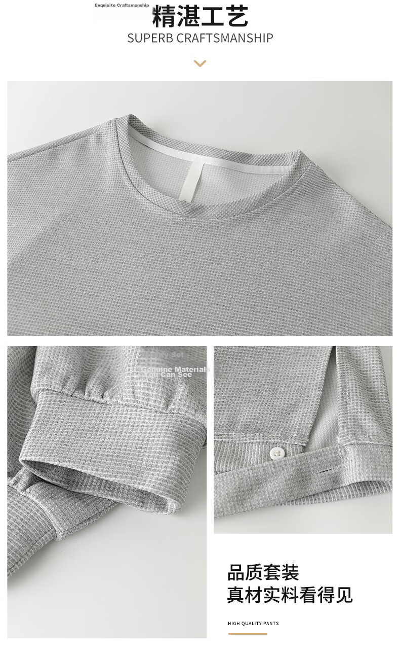 :CHOCOOLATE IT Men's Sweatshirt Spring Autumn New Loose Fit Couple Set Gray L 3