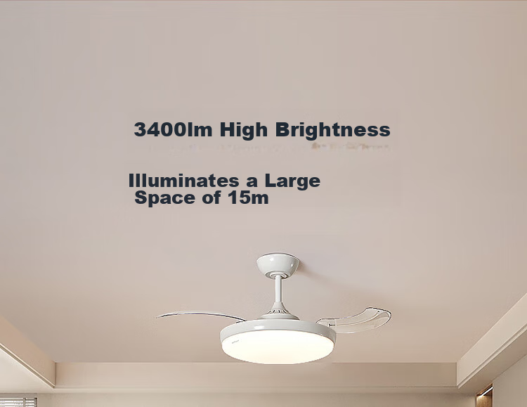 Paulmann P German Paulmann Invisible Fan Light Full Spectrum Eye Protection Ceiling Fan Light Living Room Dining Room Bedroom Silent Remote Control Light 5