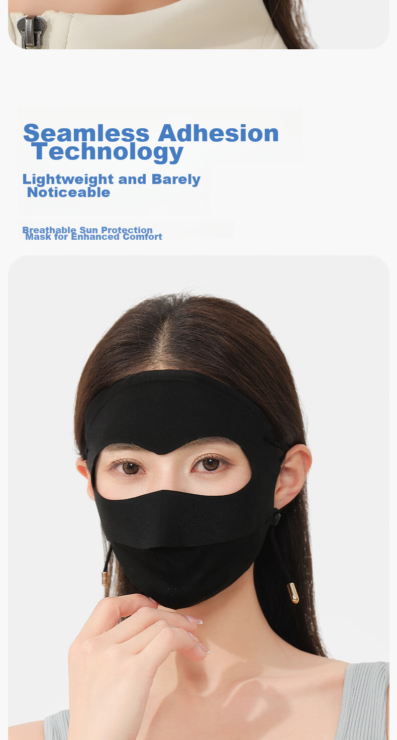 Romon Ice Silk Sun Protection Face Mask for Women Breathable UV Protection Ear-Hanging Full Face Cycling Mask 8