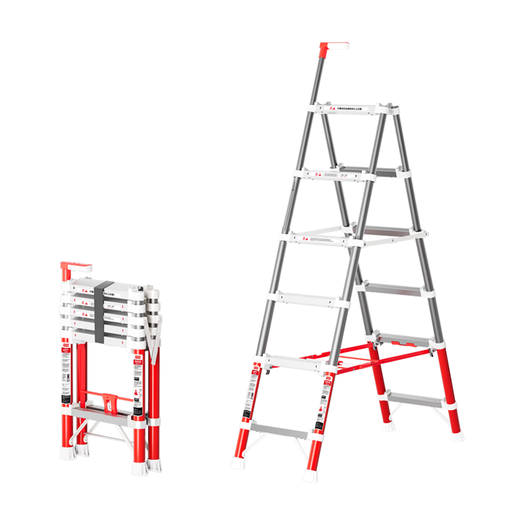 JD Jingzao Qingyun Folding Telescopic Household Step Ladder Six-Step Indoor Aluminum Alloy Multi-Functional Ladder