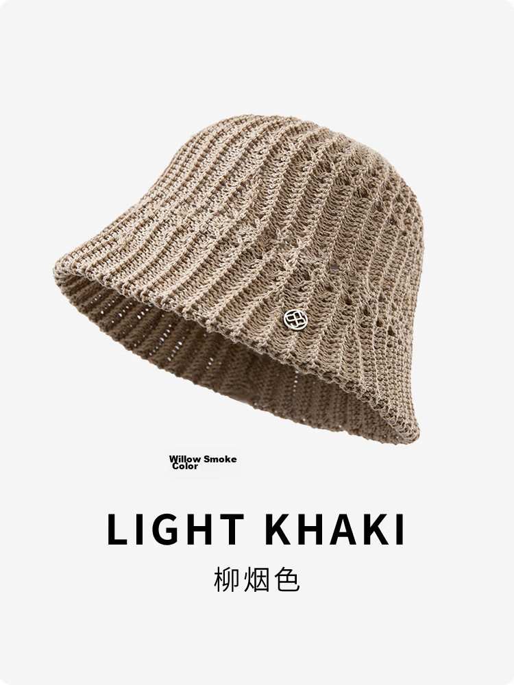 JIUMU Women's Sun Protection Hat Summer Outdoor Face Covering Cotton Bucket Hat Beach Vacation Cap 10