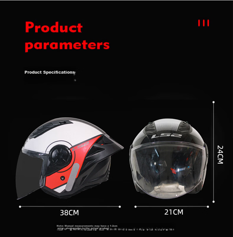 LS2 Motorcycle Unisex Half Helmet with Built-in Bluetooth 3/4 Helmet Black/Red White Star Wars L 12