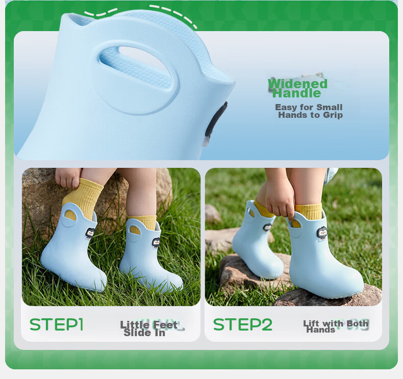 Kocotree KK Tree Kids Waterproof Non-Slip Lightweight Rain Boots for Boys and Girls, School and Kindergarten Water Shoes 8