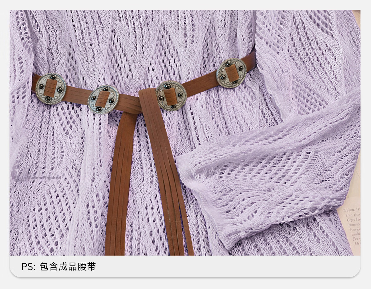 Cypress V-Neck Knit Sweater 2026 Spring New Women's Literary Style Pullover Hollow Out Three-Quarter Sleeve Top 19
