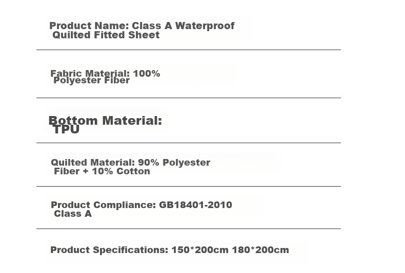 MUJI Class A Waterproof Urine-Resistant Quilted Fitted Sheet 1.8m Bed Non-Slip Thickened Mattress Protector 180x200cm 24