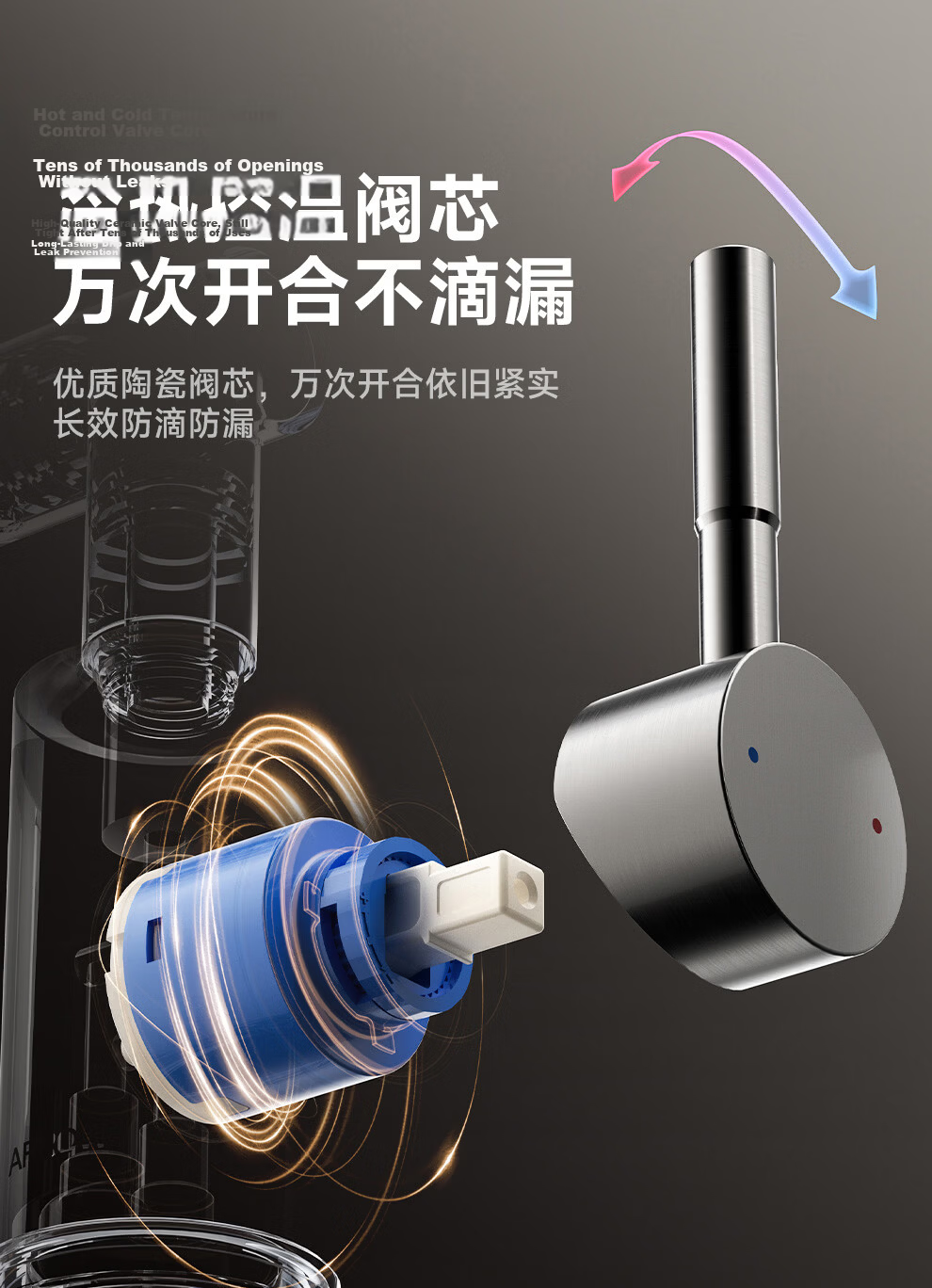 ARROW Robotic Arm Faucet 360° Rotatable Stainless Steel Lucky Cat Hot and Cold Wash Basin AE41307GGW 29