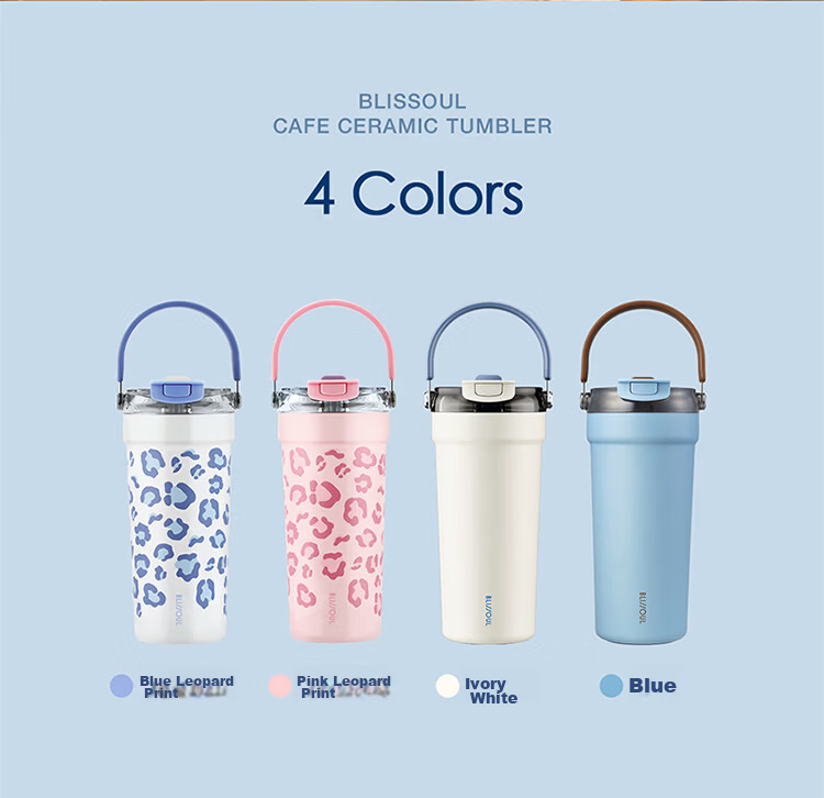 LOCK&LOCK Ceramic Coated Handle Insulated Mug Large Capacity Coffee Cup Portable Water Bottle Ivory White - 700ML 3