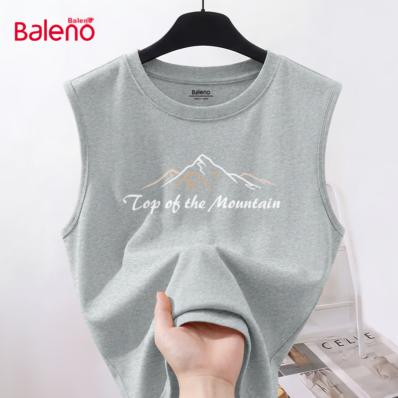 Baleno American Style Sleeveless Vest Men 2026 Summer Heavyweight Cotton Men's Fitness Sports Tank Top Youth Plus Size Sweatshirt 23