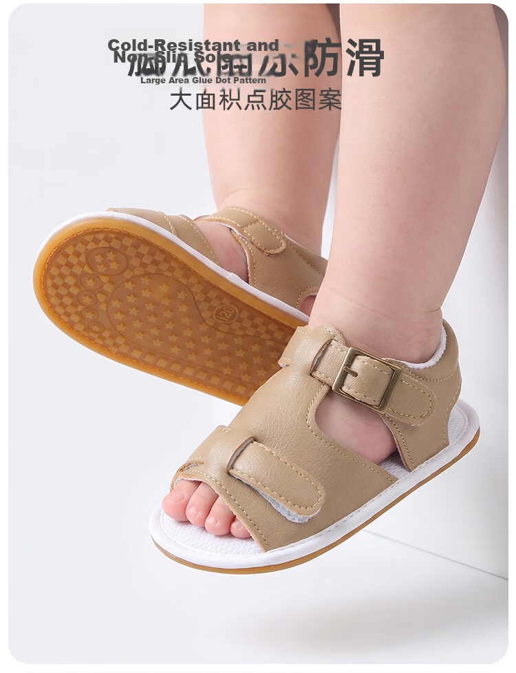 9i9 Baby Walking Shoes Summer Soft Sole Non-Slip 0-1 Year Old Unisex Casual Breathable Sandals BX3 Light Brown Size 13 7
