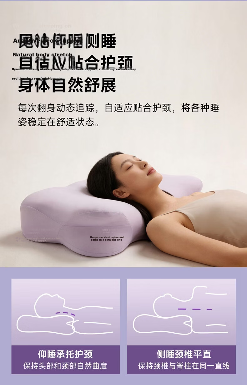 8H Slow Rebound Memory Foam A-Class Adult Pillow Neck Support Deep Sleep Antibacterial Pillowcase HY Pro Gray 7