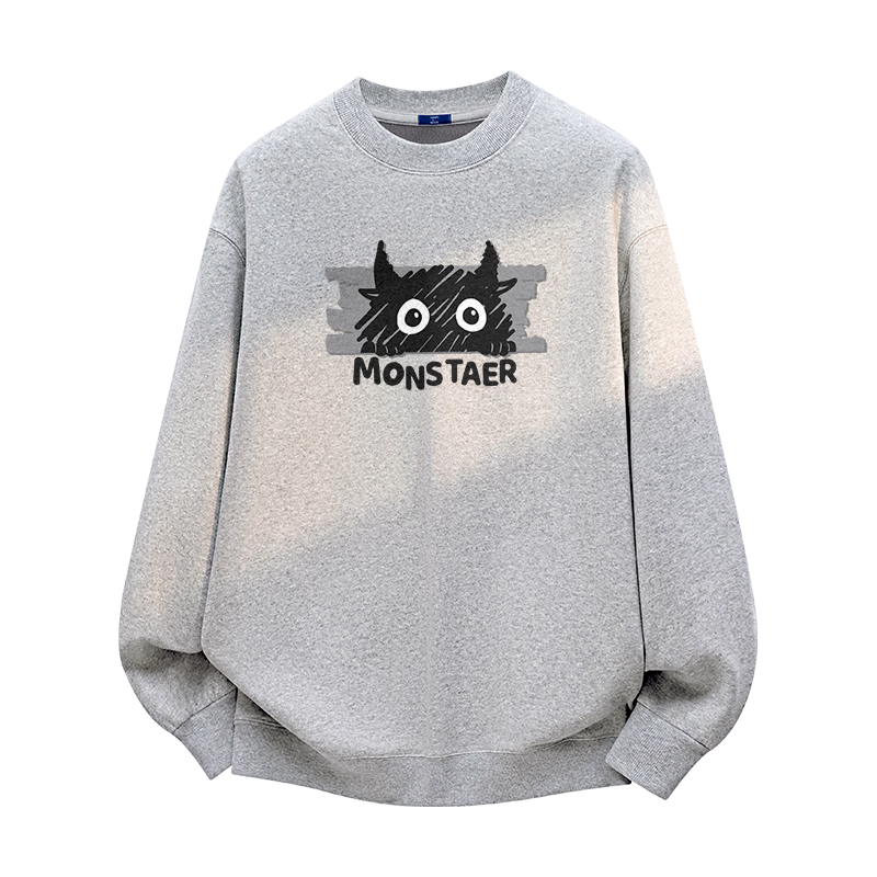 GENIOLAMODE Semir Group Men's Fleece Lined Winter Crewneck Sweatshirt Youth Gray L