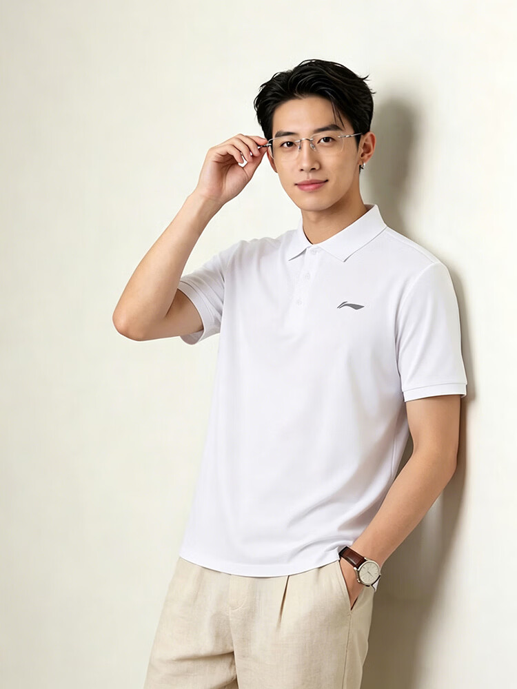 LI-NING Men's Quick-Dry Polo Shirt Short Sleeve T-Shirt Comfortable Lightweight Breathable Moisture-Wicking Cooling Top 6